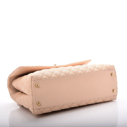 Chanel Caviar Quilted Medium Coco Handle Flap Light Beige 5 of 9