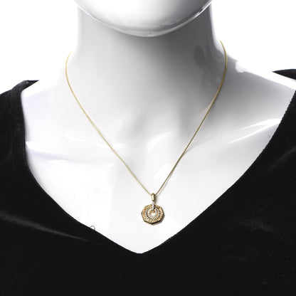 David Yurman 18K Yellow Gold Diamond 16mm Stax Pendant Necklace 2 of 5