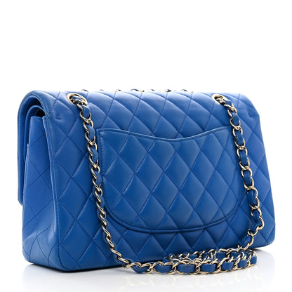 Chanel Lambskin Quilted Medium Double Flap Blue 3 of 12