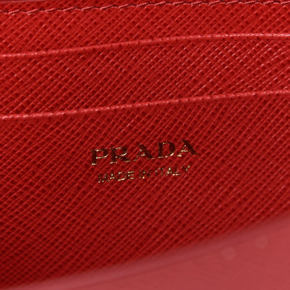 Prada Saffiano Metal Phone Wristlet Crossbody Wallet Fuoco 6 of 6