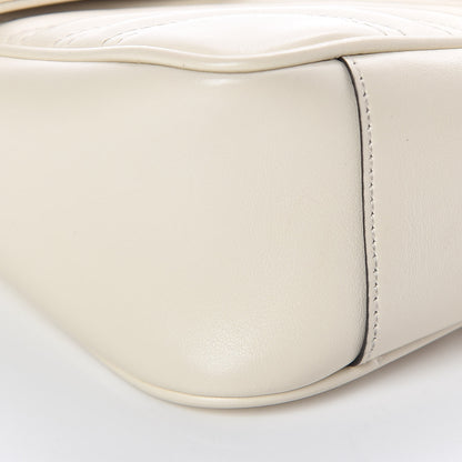 Gucci Calfskin Matelasse Small GG Marmont Shoulder Bag White 9 of 11