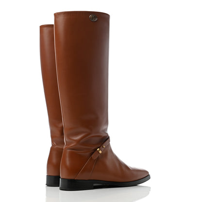 Gucci Calfskin Rosie Tall Riding Boots 37 Brown Papaya 4 of 7