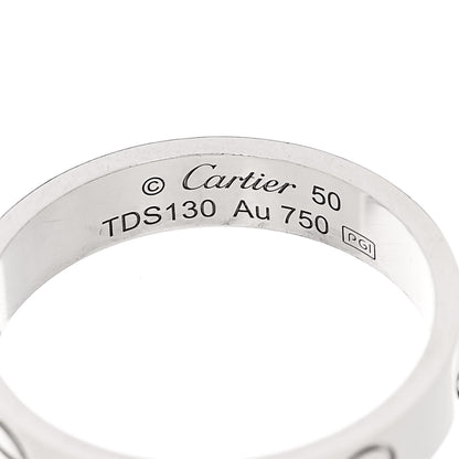 Cartier 18K White Gold 3.5mm LOVE Wedding Band Ring 50 5.25 4 of 5
