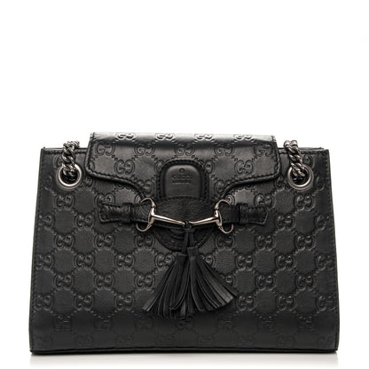 Gucci Guccissima Small Emily Shoulder Bag Black 1 of 8