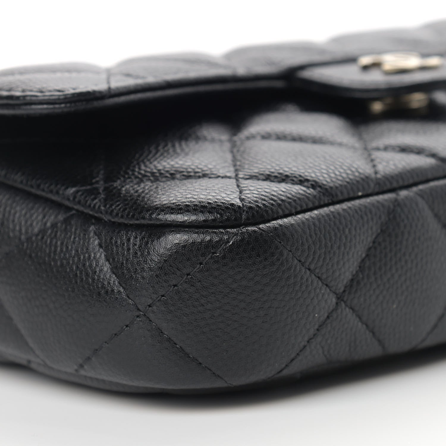 Chanel Caviar Quilted Flap Phone Holder With Chain Black 10 of 11