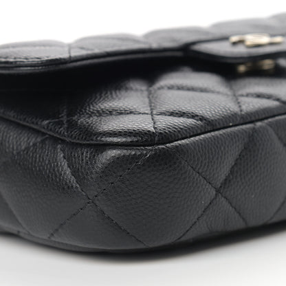 Chanel Caviar Quilted Flap Phone Holder With Chain Black 10 of 11