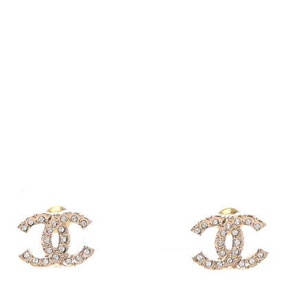 Chanel Crystal CC Earrings Gold 1 of 4