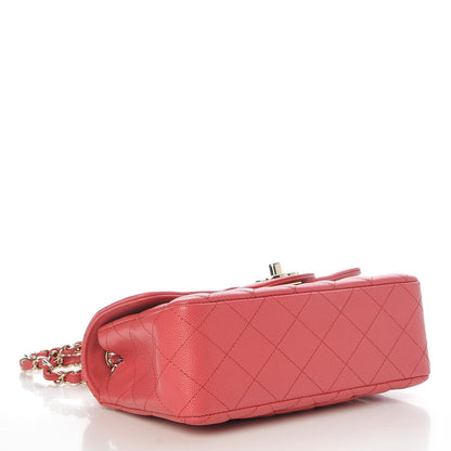 Chanel Caviar Quilted Mini Rectangular Flap Dark Pink 4 of 8