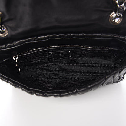 Prada Nappa Gaufre Flap Chain Shoulder Bag Black 5 of 9