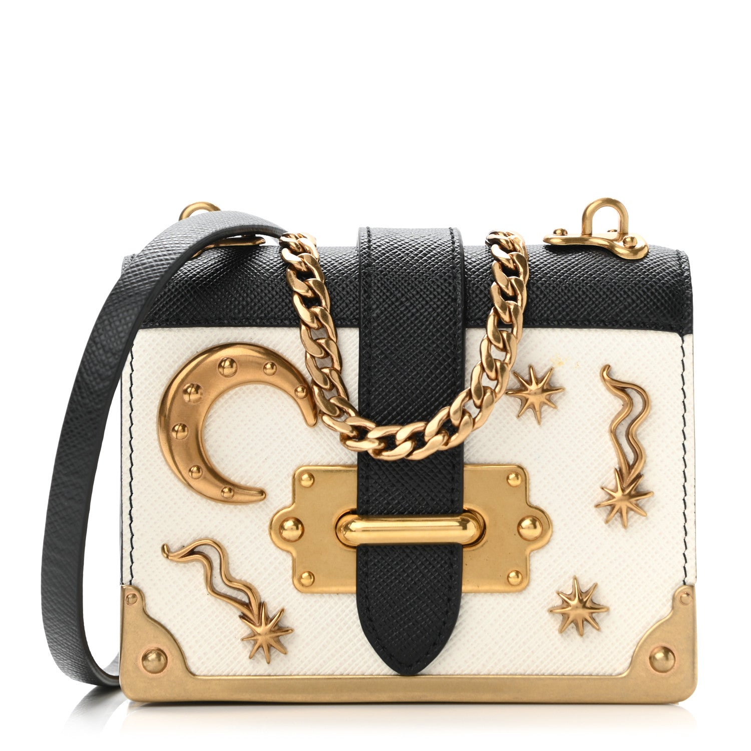 Prada Saffiano Cahier Mini Astrology Bag Talco 1 of 10