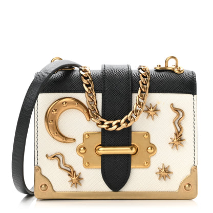 Prada Saffiano Cahier Mini Astrology Bag Talco 1 of 10