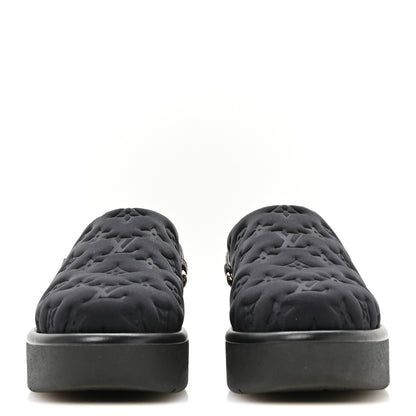 Louis Vuitton Nylon Embossed Monogram Aspen Platform Clog Mules 39.5 Black 3 of 9