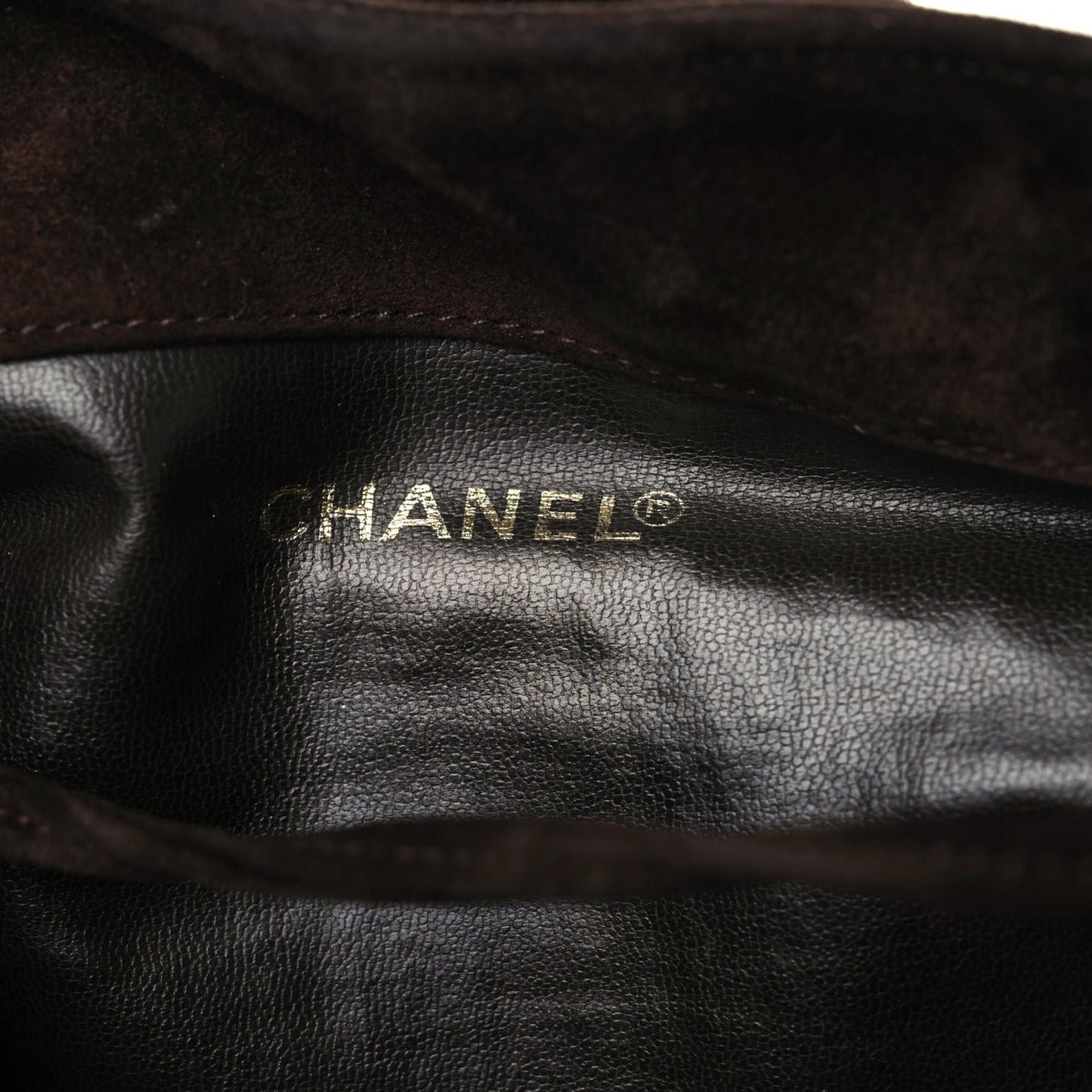 Suede CC Drawstring Backpack Brown