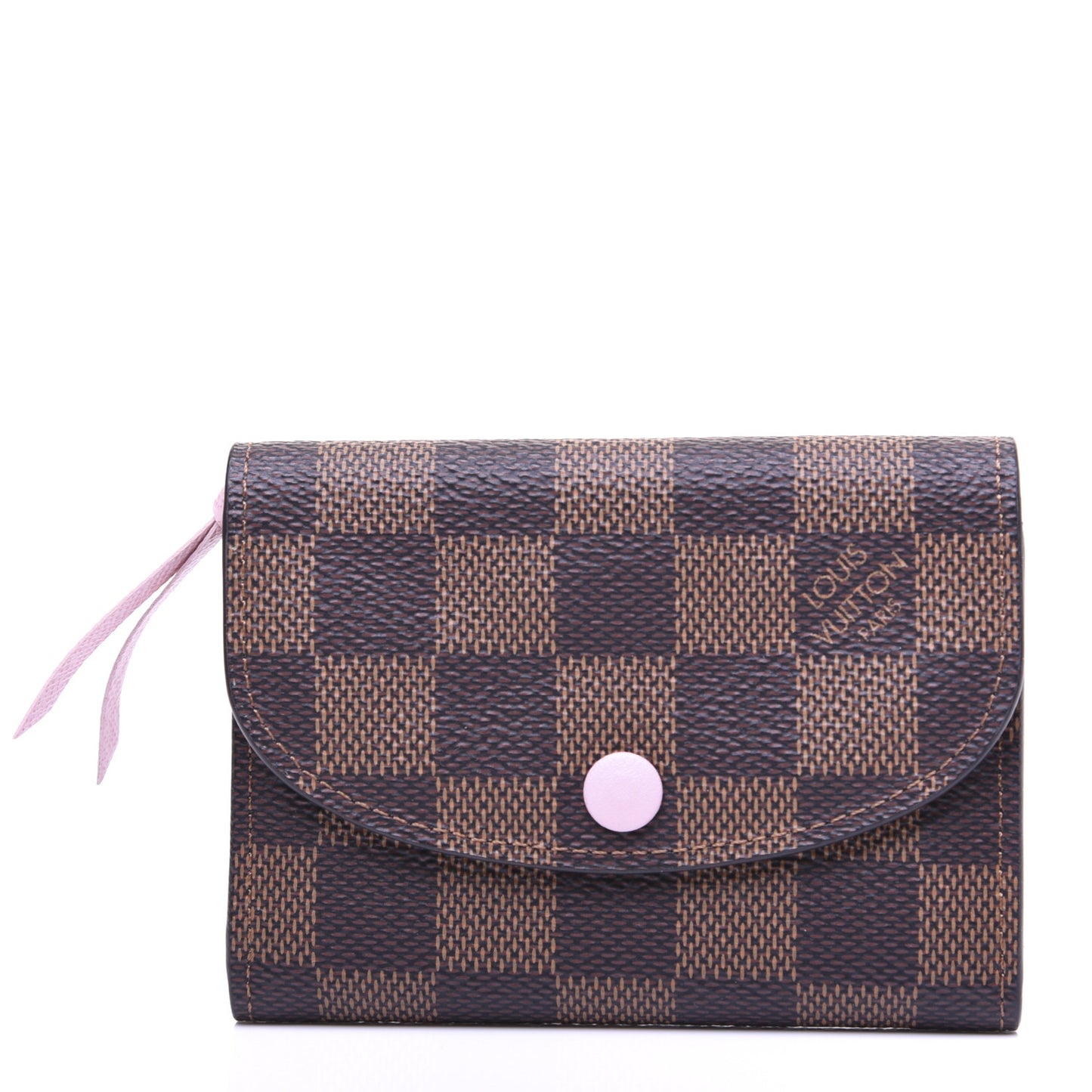 Damier Ebene Rosalie Coin Purse Rose Ballerine