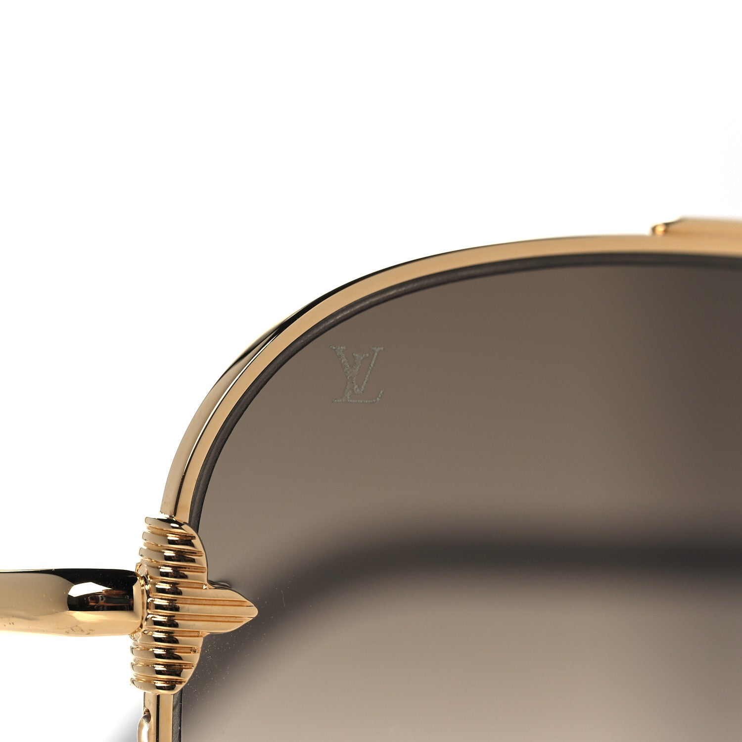 Louis Vuitton Monogram Petite Viola Pilote Aviator Sunglasses Z0571U Brown 5 of 9