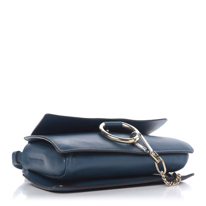 Chloe Suede Calfskin Small Faye Shoulder Bag Majolica Blue 4 of 9
