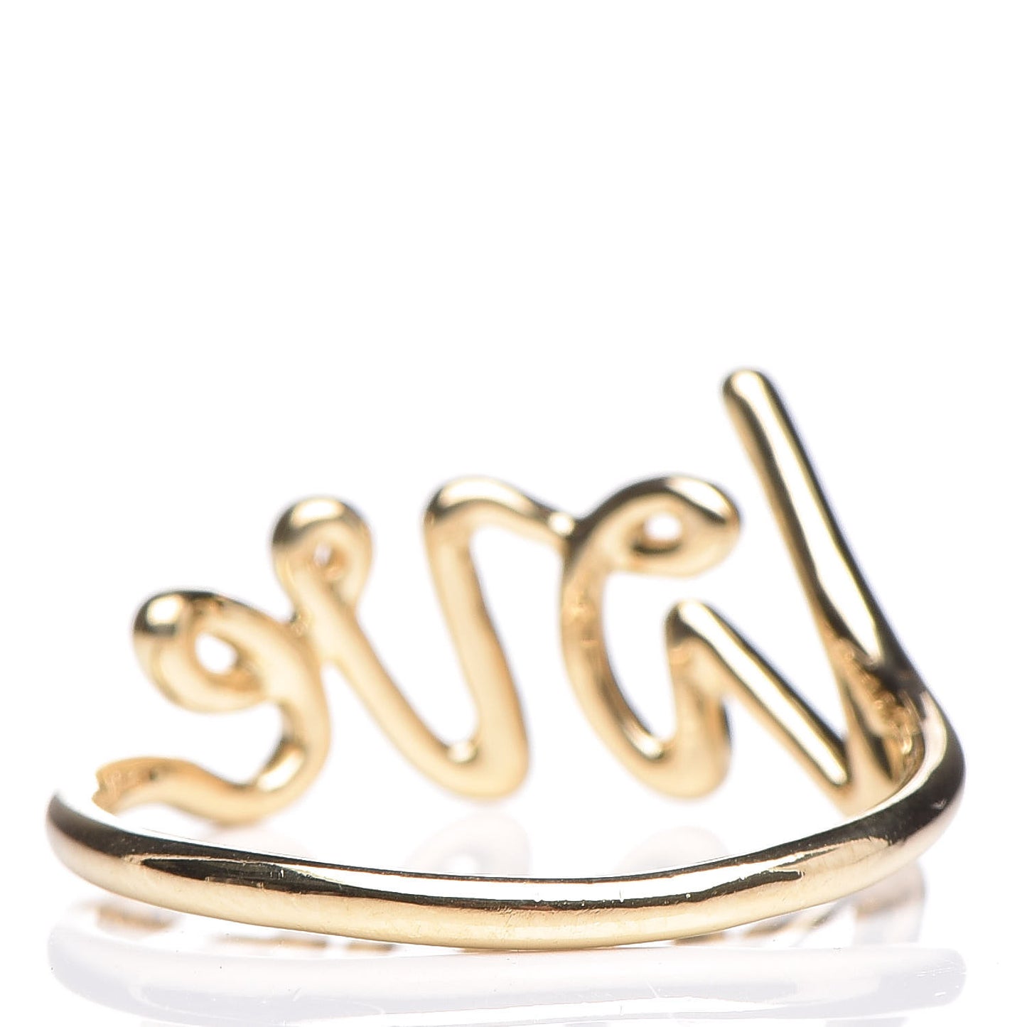 18K Yellow Gold Paloma's Graffiti Love Ring 55 7.25