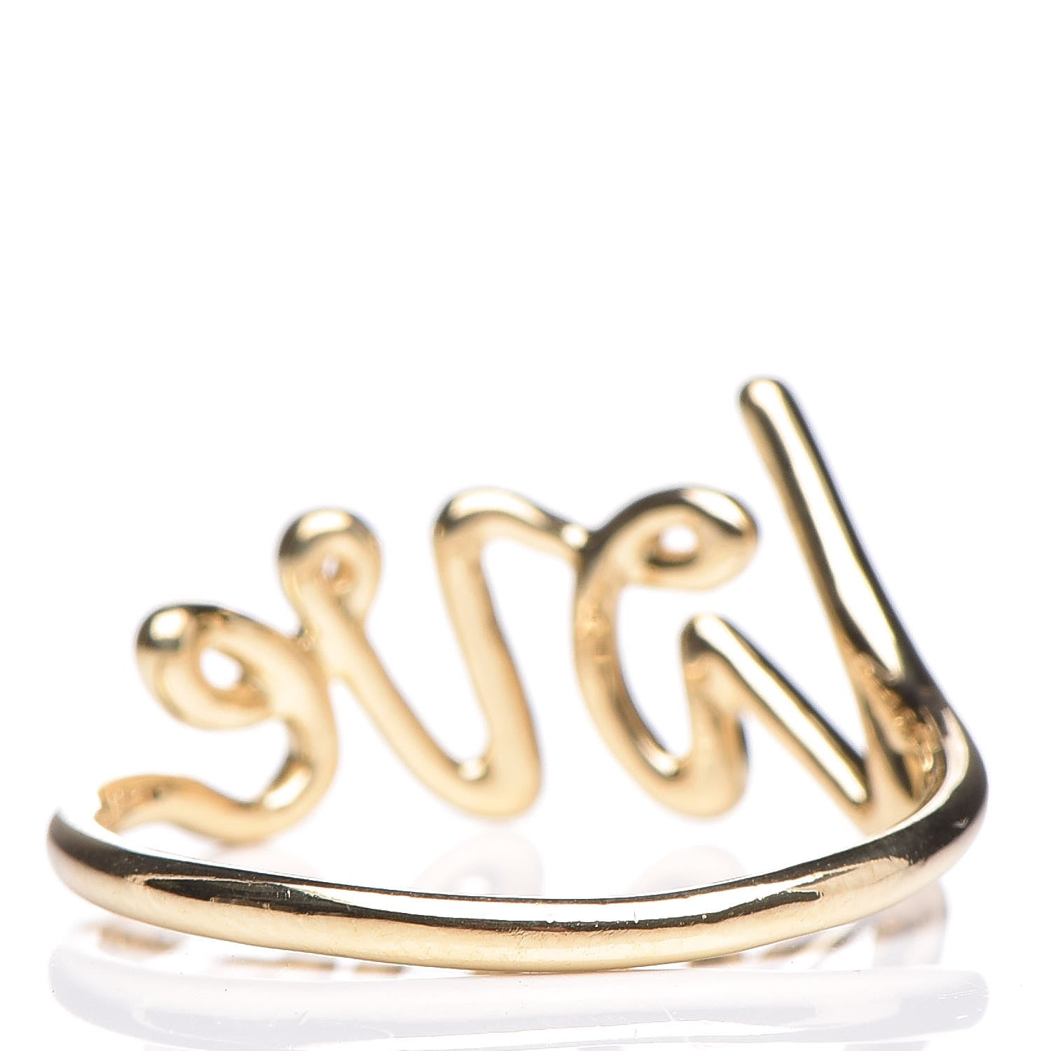Tiffany 18K Yellow Gold Paloma's Graffiti Love Ring 55 7.25 4 of 6