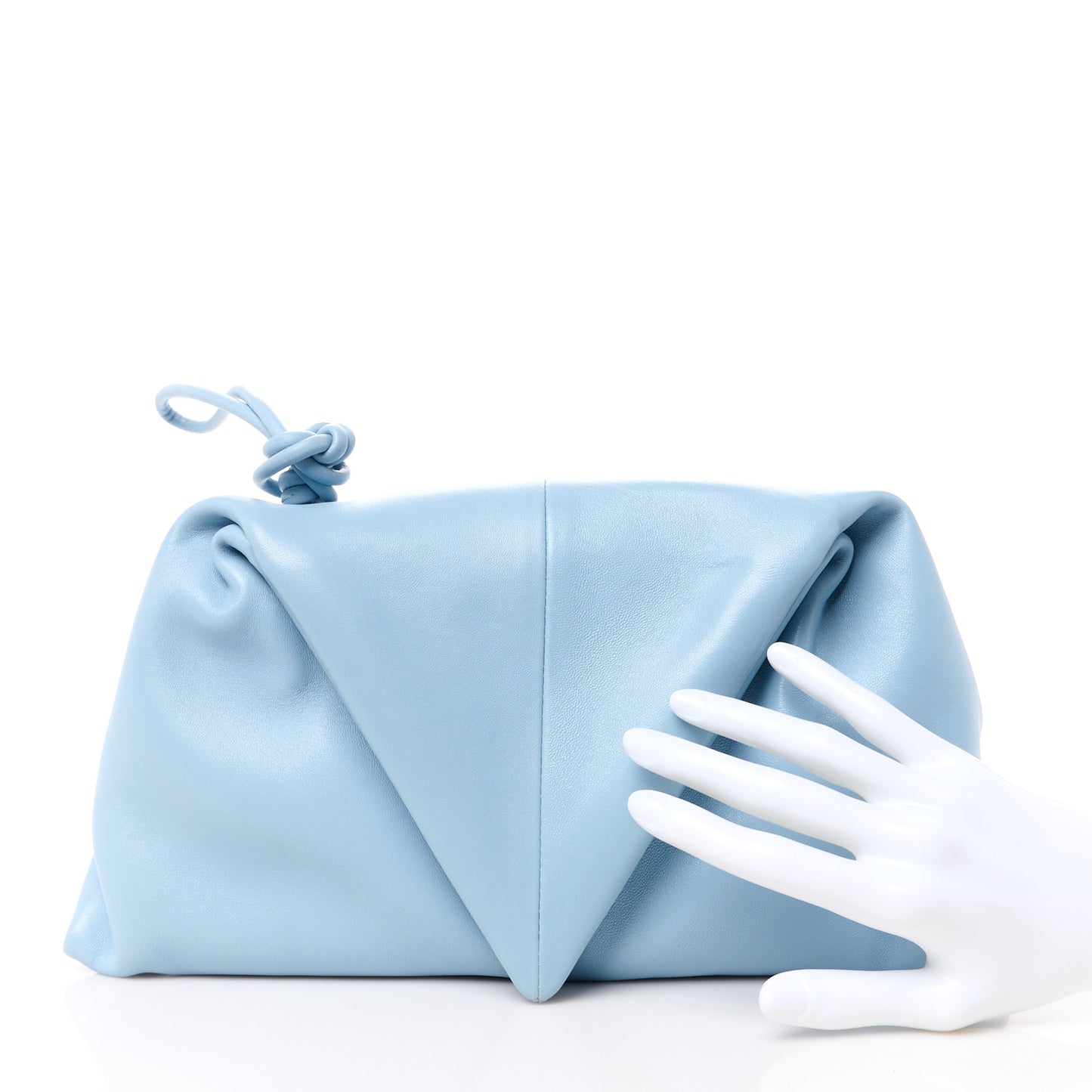 Lambskin BV Trine Clutch Ice