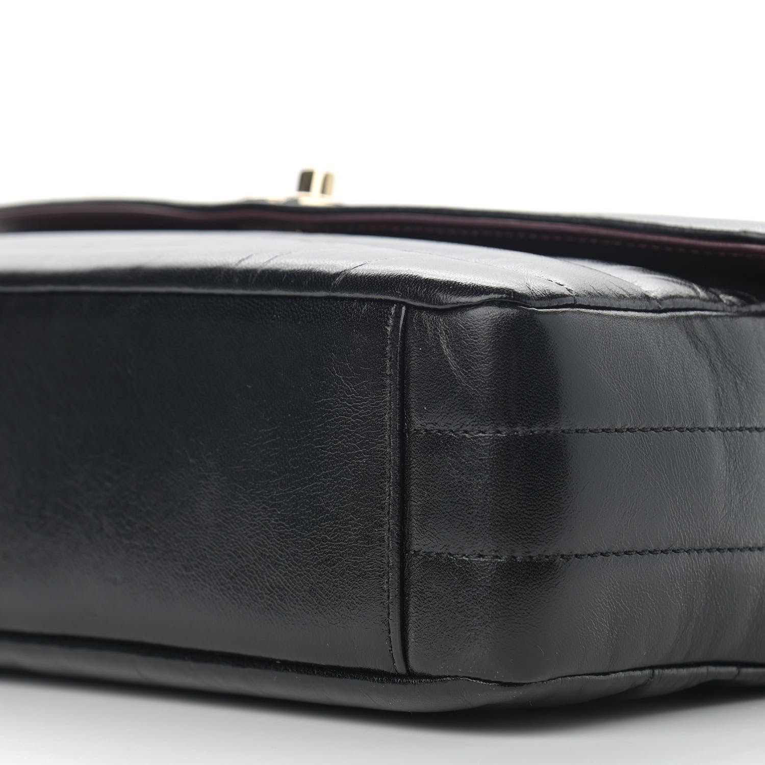 Chanel Shiny Lambskin Chevron Quilted Miroir Black 10 of 11