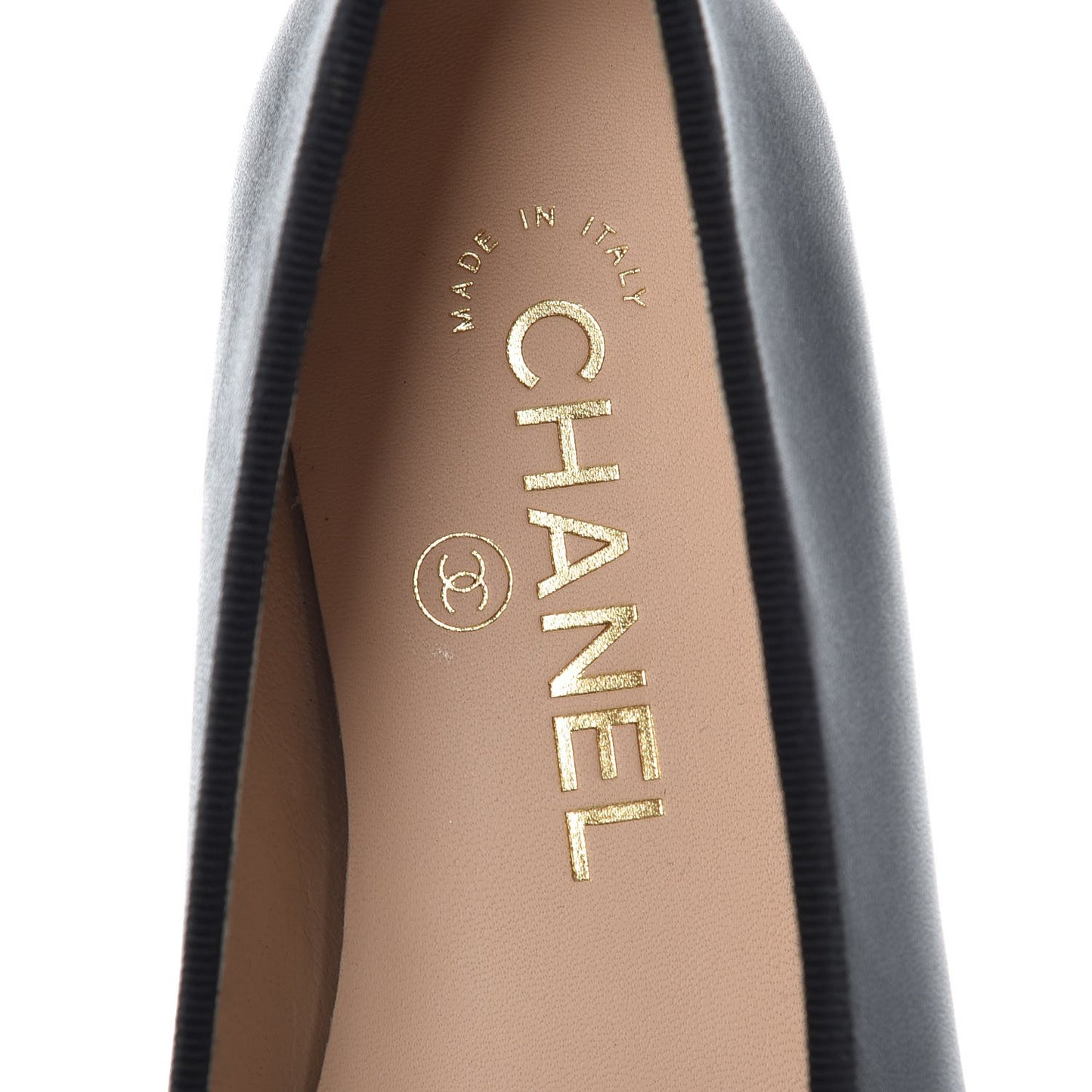 Lambskin Cap Toe Ballerina Flats 36 Black Light Gold