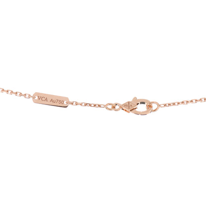 Van Cleef & Arpels 18K Rose Gold Diamond Black Onyx Vintage Alhambra Pendant Necklace 4 of 6