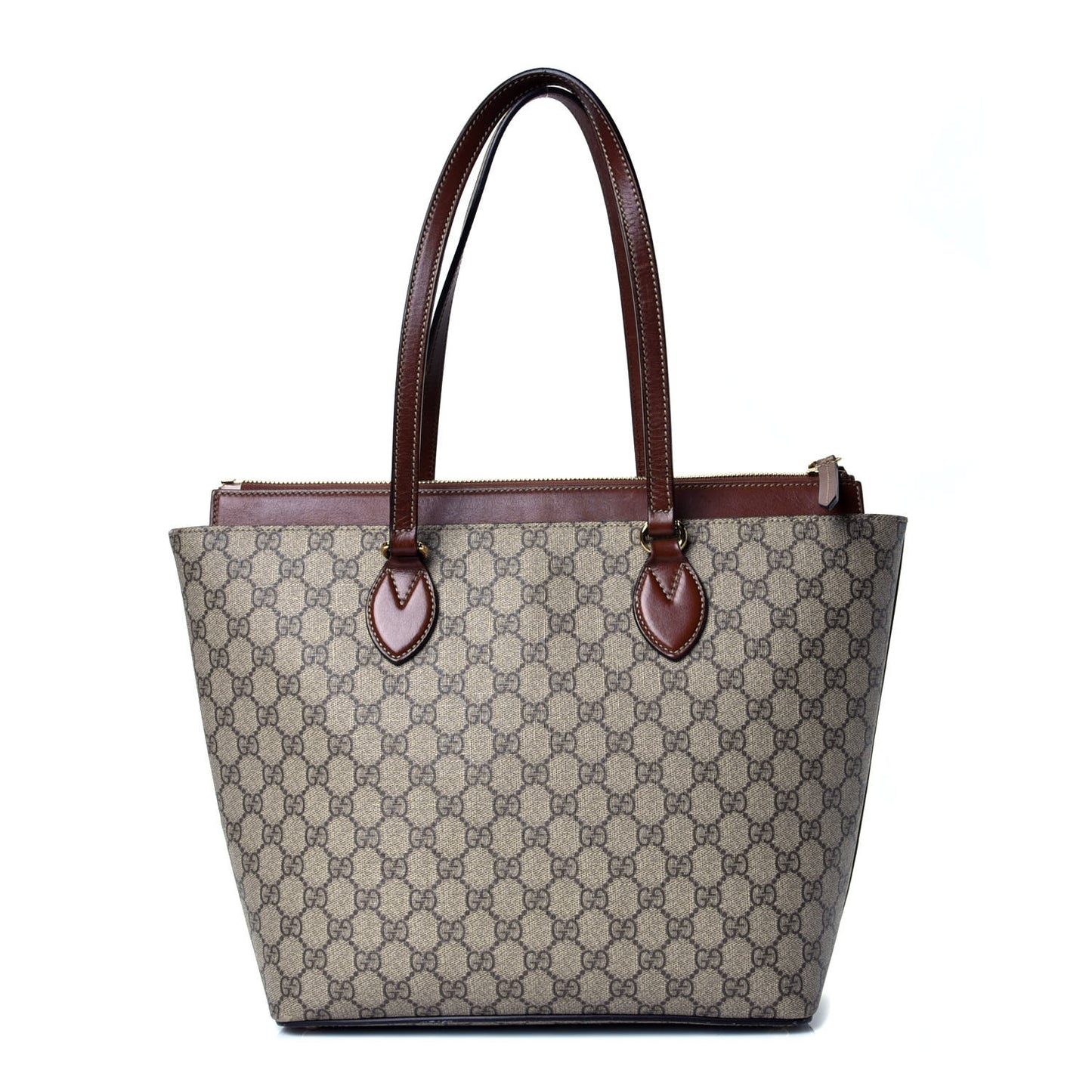 GG Supreme Monogram Medium Zippered Bucket Tote Beige Tuscany