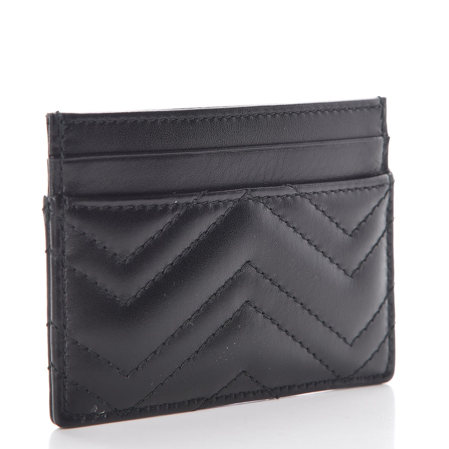 Calfskin Matelasse GG Marmont Card Holder Black