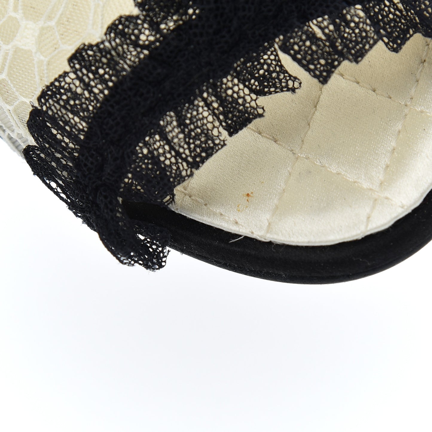 Lace Mesh Booties 38 Ivory Black