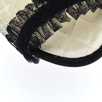 Chanel Lace Mesh Booties 38 Ivory Black 11 of 12