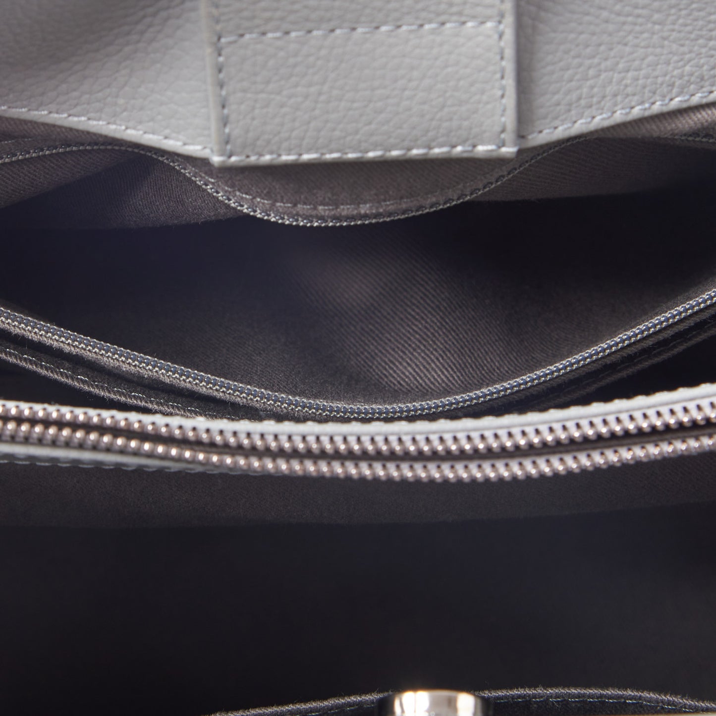 Grained Calfskin Small Neo Executive Shopper Tote Grey