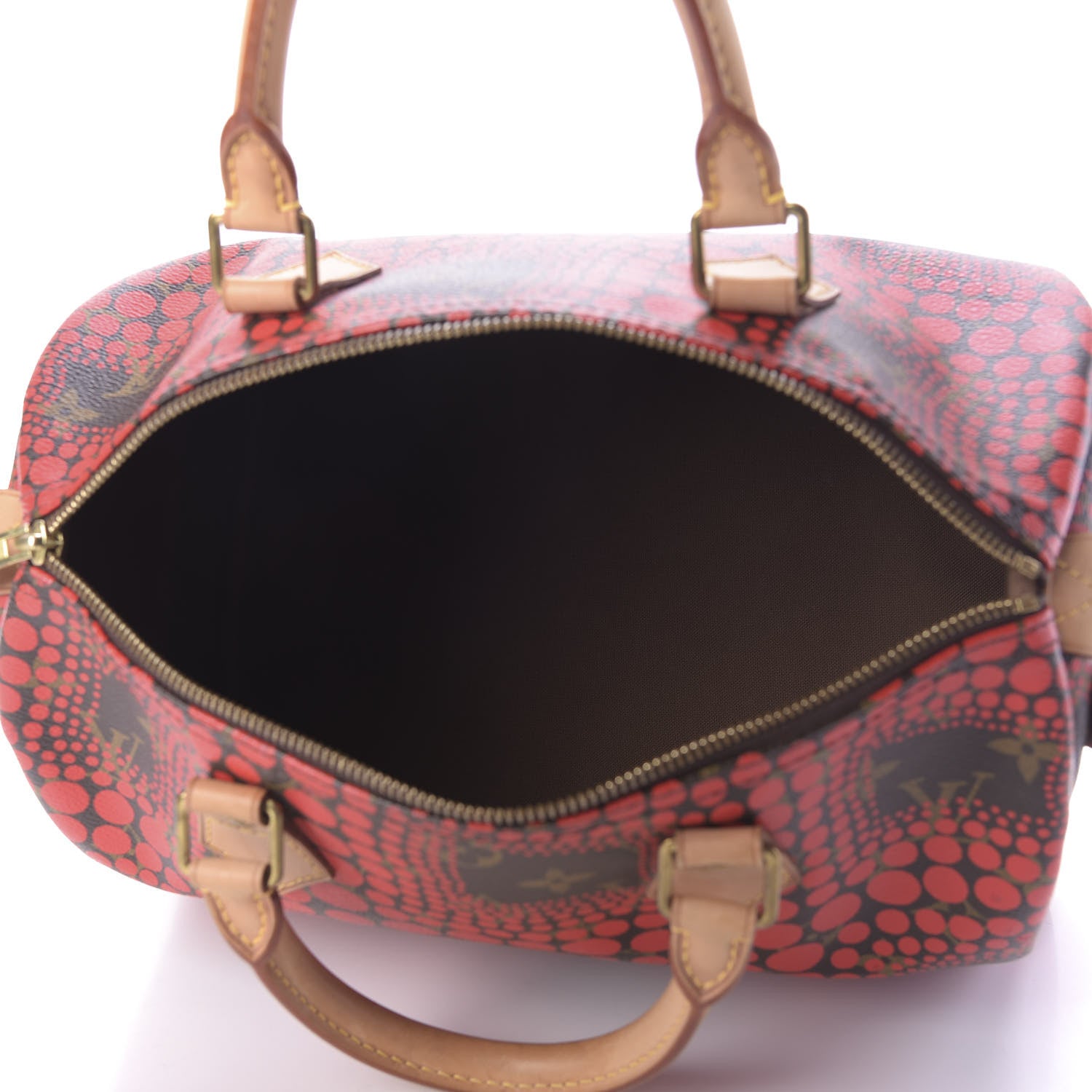 Louis Vuitton Monogram Kusama Town Speedy 30 Red 5 of 9