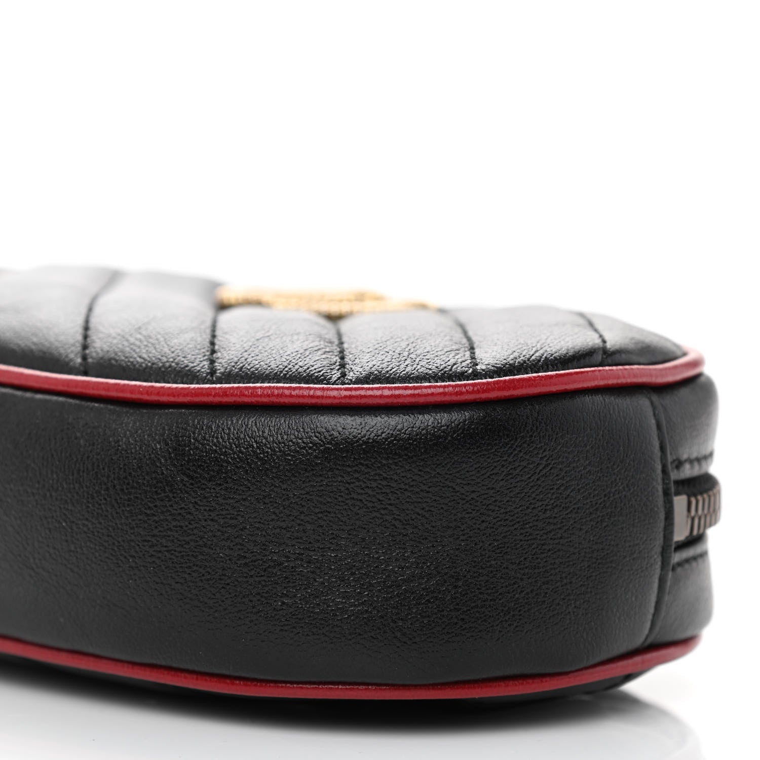 Gucci Azalea Calfskin Matelasse Diagonal Torchon GG Marmont Belt Bag 95 38 Black Romantic Cerise 9 of 9