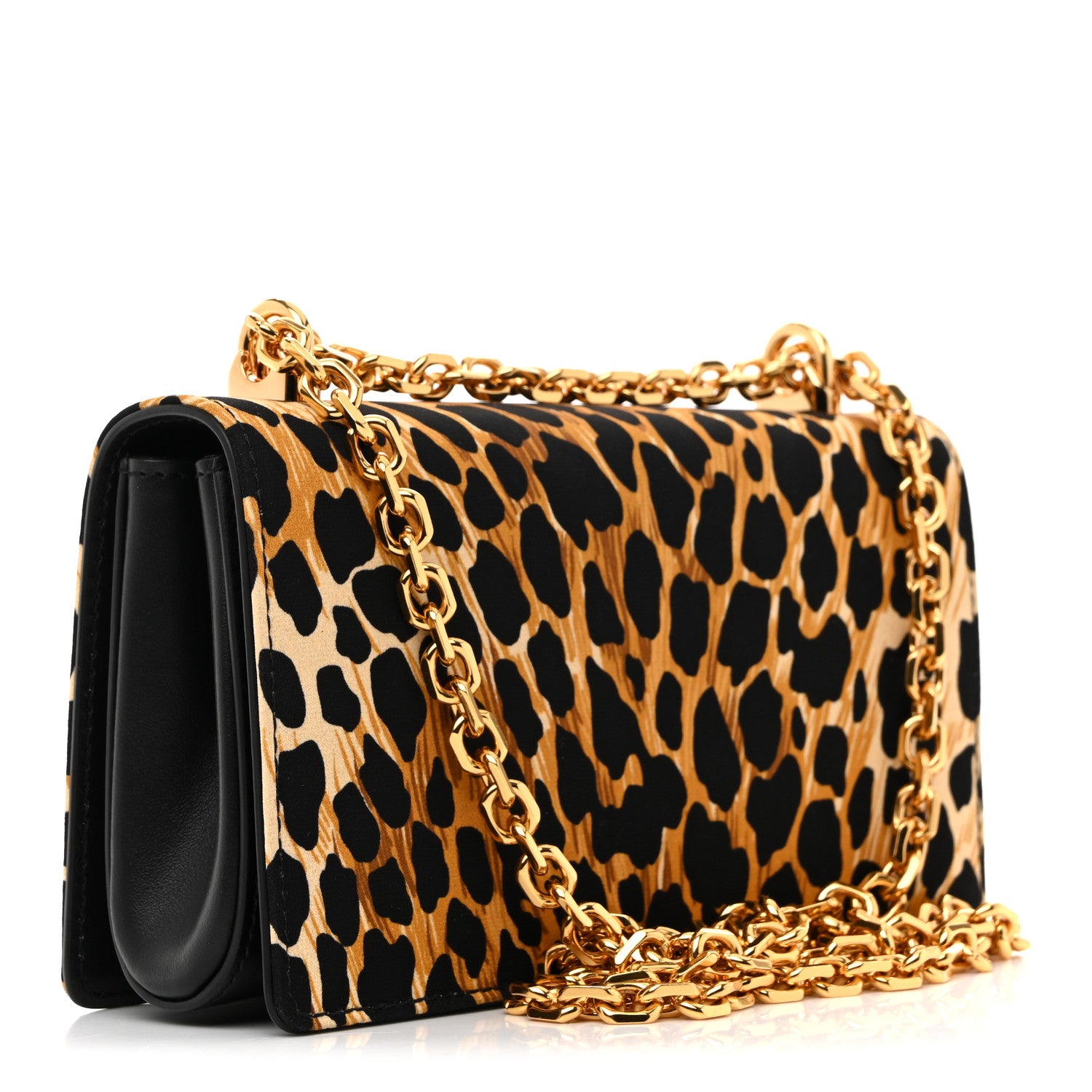 Dolce & Gabbana Satin Ocelot Printed DG Girls Phone Bag Black 4 of 19