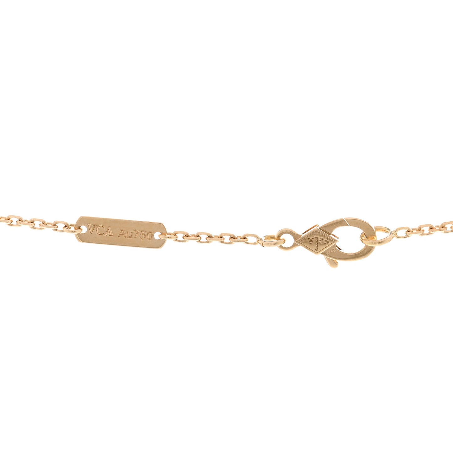 18K Yellow Gold Guilloche Vintage Alhambra Pendant Necklace