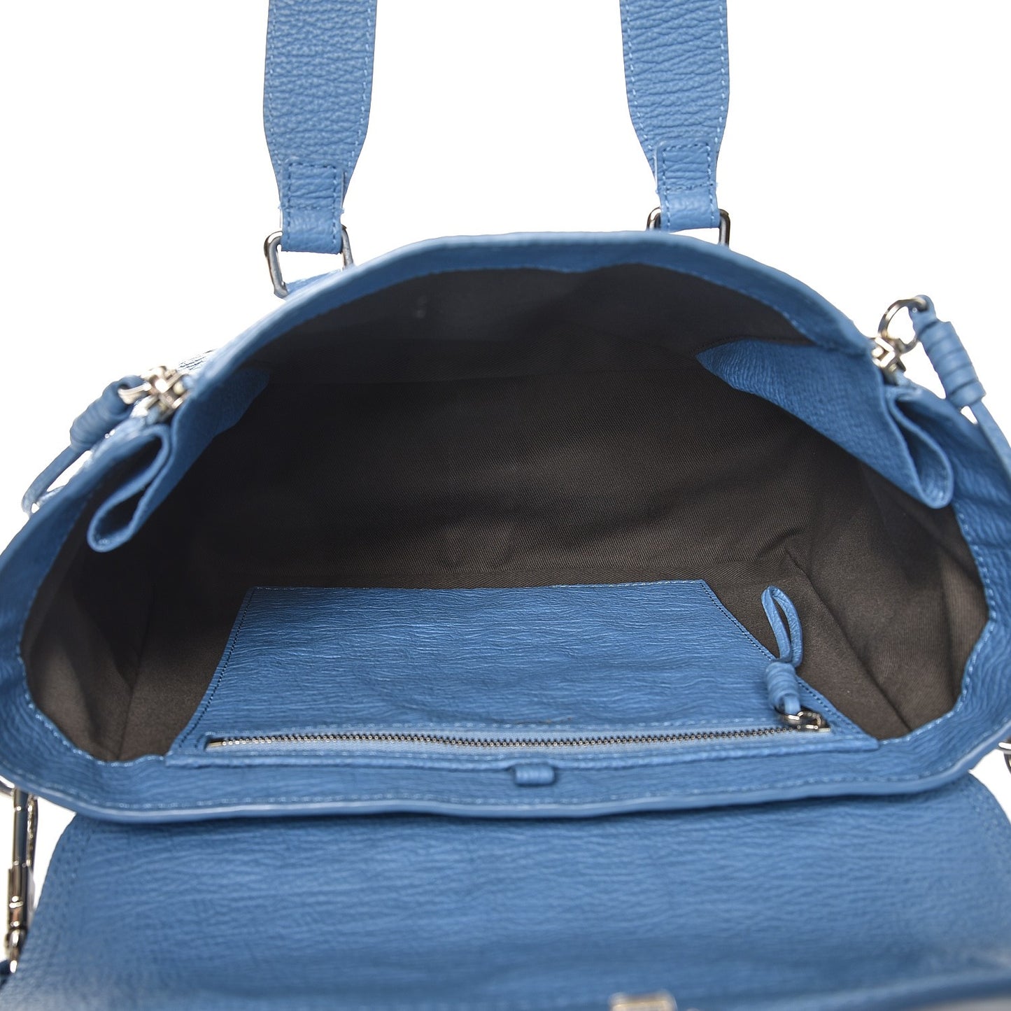 3.1 Textured Calfskin Medium Pashli Satchel Light Blue