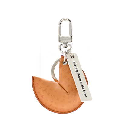 Louis Vuitton Calfskin Monogram Printed LV Fortune Cookie Bag Charm Key Holder Brown 1 of 7