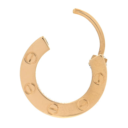 Cartier 18K Yellow Gold Single LOVE Hoop Earring 3 of 6