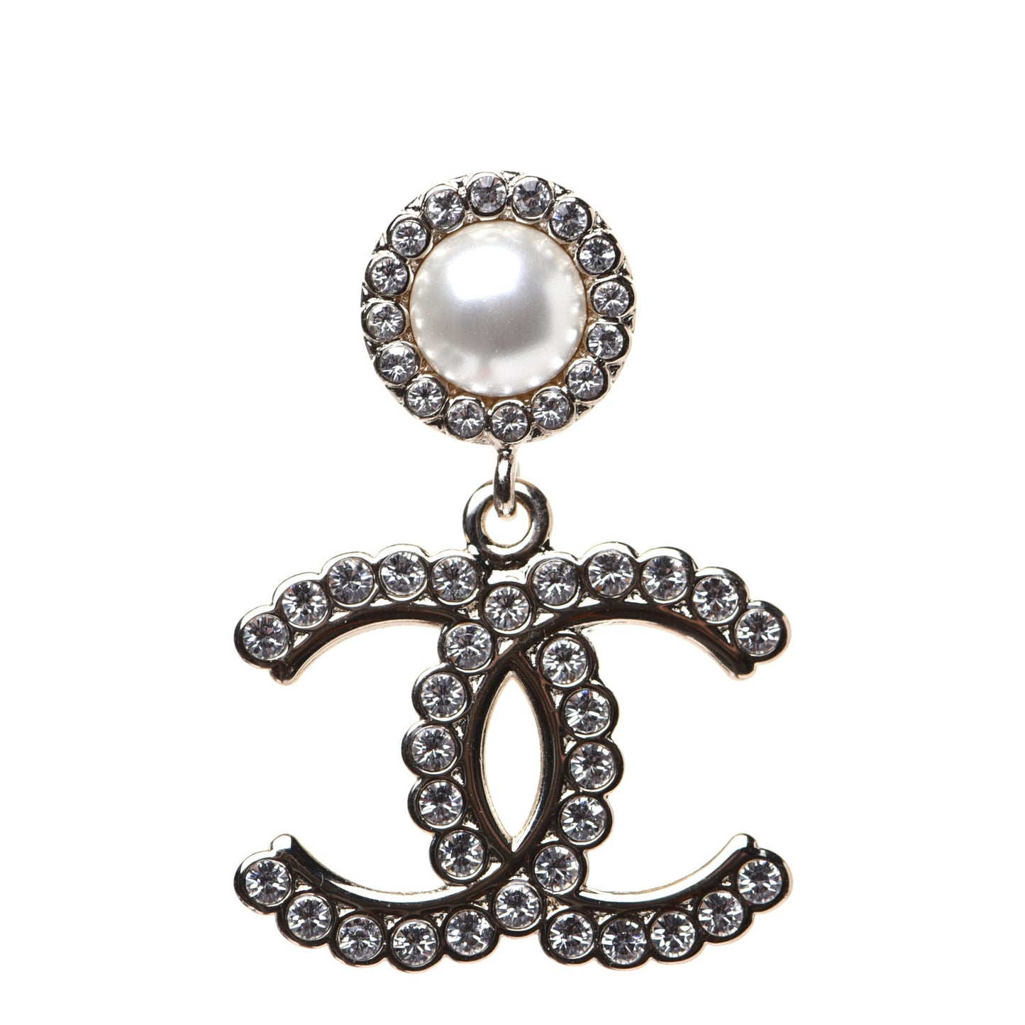 Crystal Pearl Bow-tiful CC Drop Earrings Gold