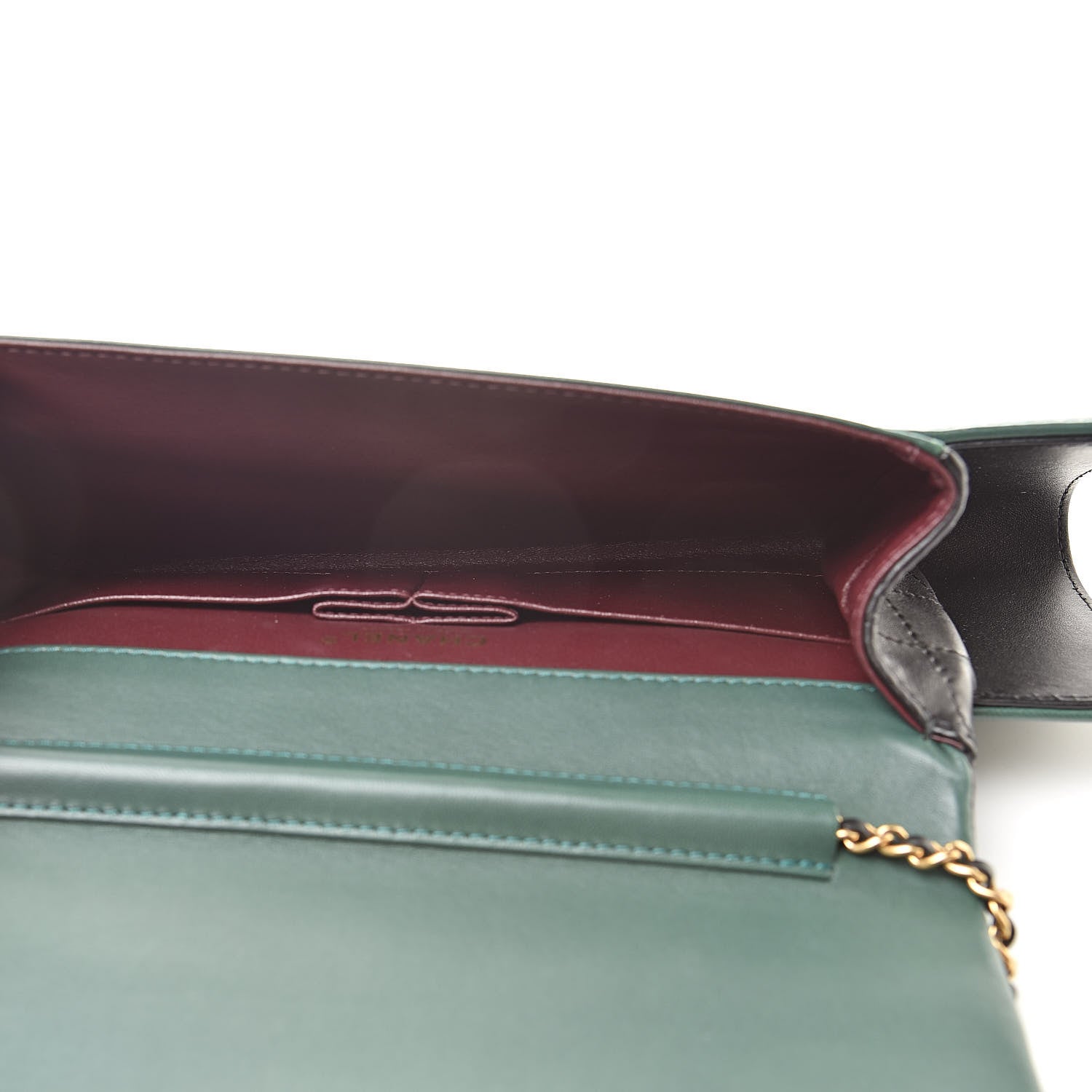 Chanel Calfskin Quilted Brasserie Gabrielle Menu CC Clutch Green 5 of 12