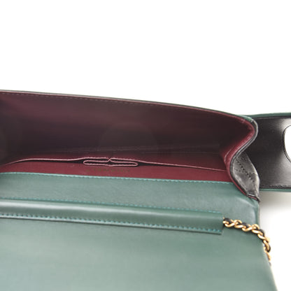 Chanel Calfskin Quilted Brasserie Gabrielle Menu CC Clutch Green 5 of 12