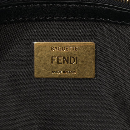 Fendi Shearling Vitello Dolce Macro FF 1974 Baguette Tobacco Black 5 of 11