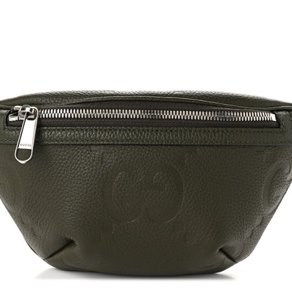 Gucci Piuma Calfskin Jumbo GG Embossed Small Belt Bag Dark Green 8 of 10