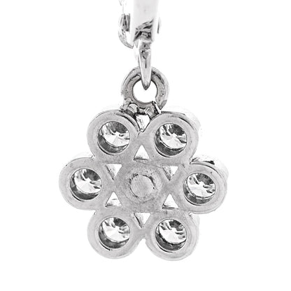 Parker & West by FASHIONPHILE 14K White Gold Diamond .50ctw Bezel Flower Drop Earrings 4 of 5