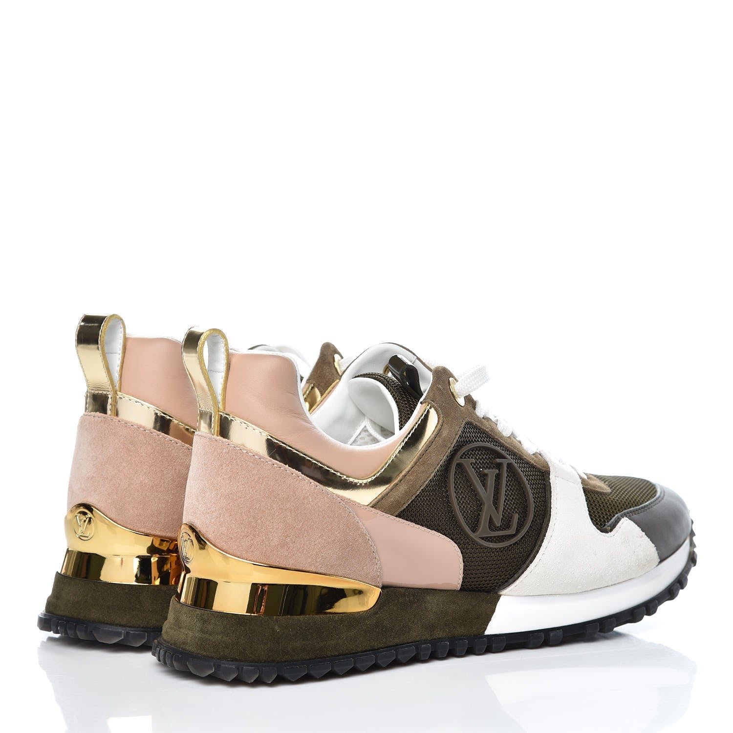 Louis Vuitton Suede Calfskin Run Away Sneakers 36 Kaki 4 of 11