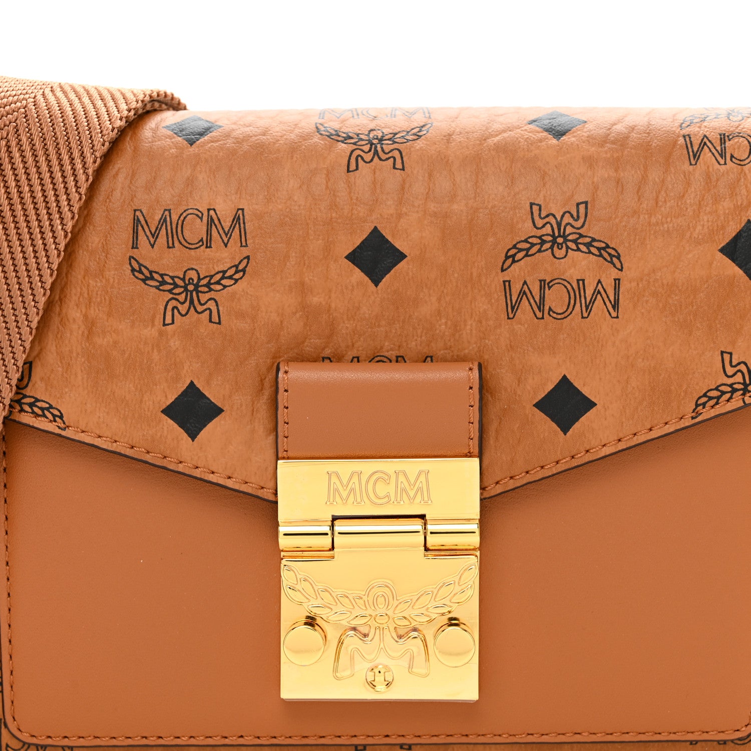 MCM Visetos Small Millie Crossbody Belt Bag Cognac 5 of 9