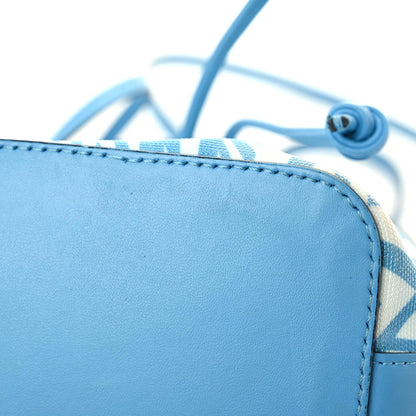 Fendi X SARAH COLEMAN Glazed Canvas Vitello King F is Fendi FF Vertigo Mini Mon Tresor Bucket Bag Cyber Blue White 11 of 16