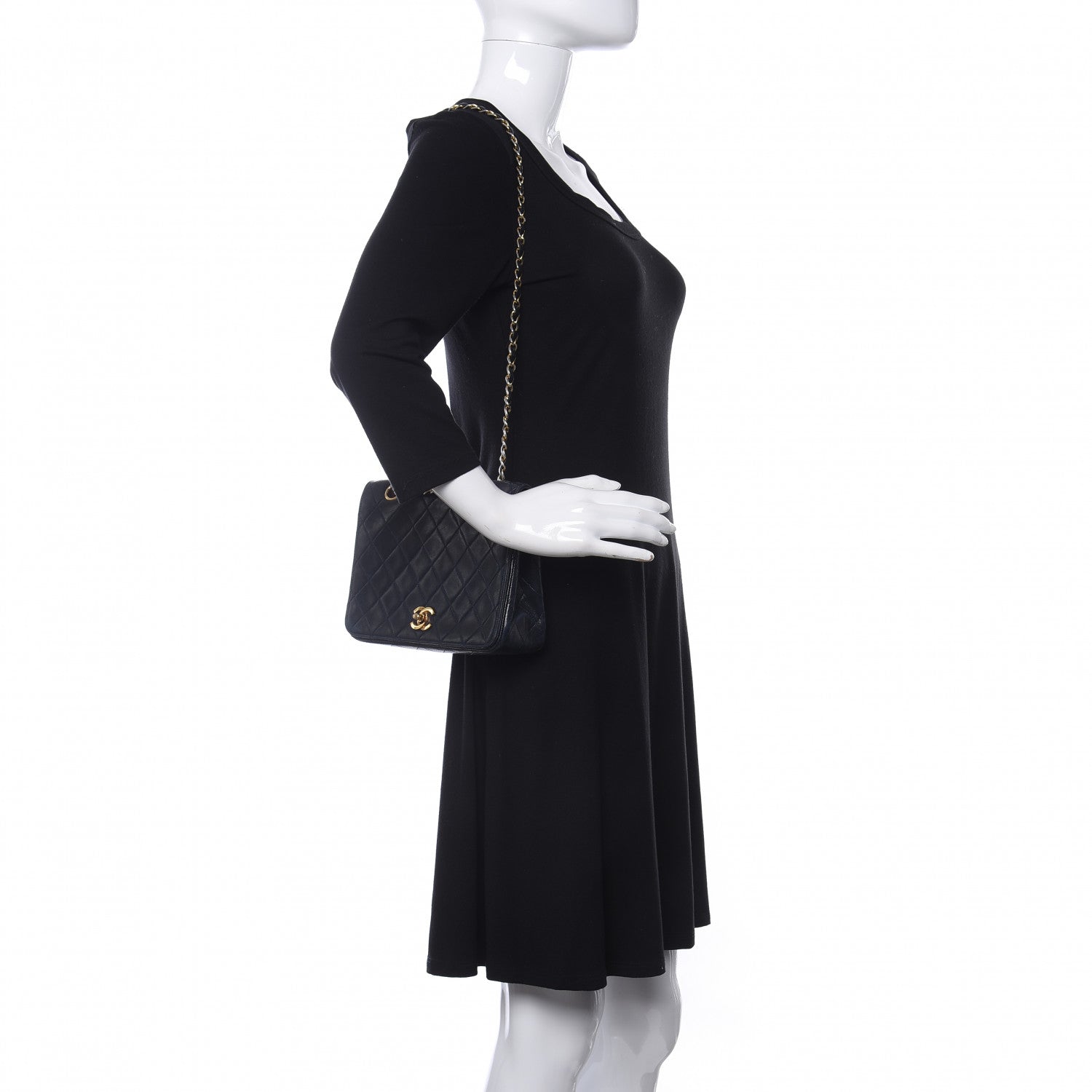 Chanel Lambskin Quilted Small Single Flap Bag Navy 2 of 12