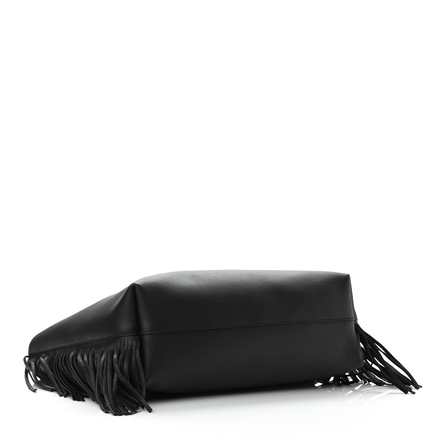 Saint Laurent Calfskin Large Fringe Shopping Tote Black 5 of 10