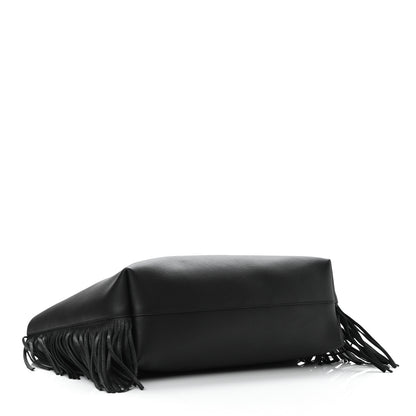 Saint Laurent Calfskin Large Fringe Shopping Tote Black 5 of 10